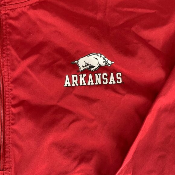 Arkansas Razorbacks NCAA Red Champion 1/2 Zip Hooded Pullover Windbreaker Large - Picture 2 of 7